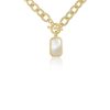 Necklaces Ettika | Chain Link And Mother Of Pearl 18K Gold Plated Pendant Necklace