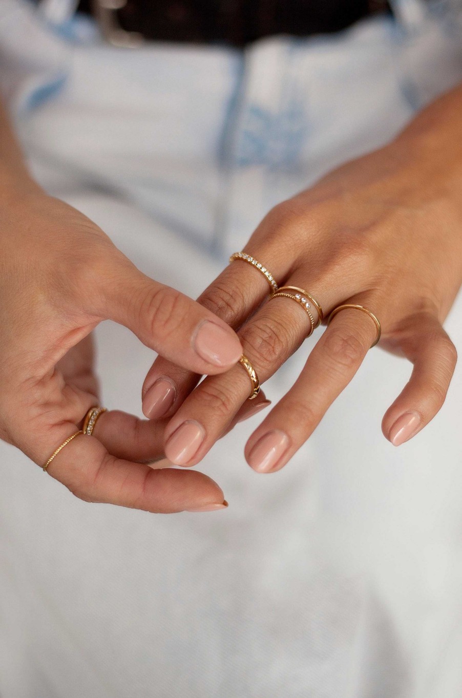 Rings Ettika | Dainty 18K Gold Plated Stacking Ring Set Of 6