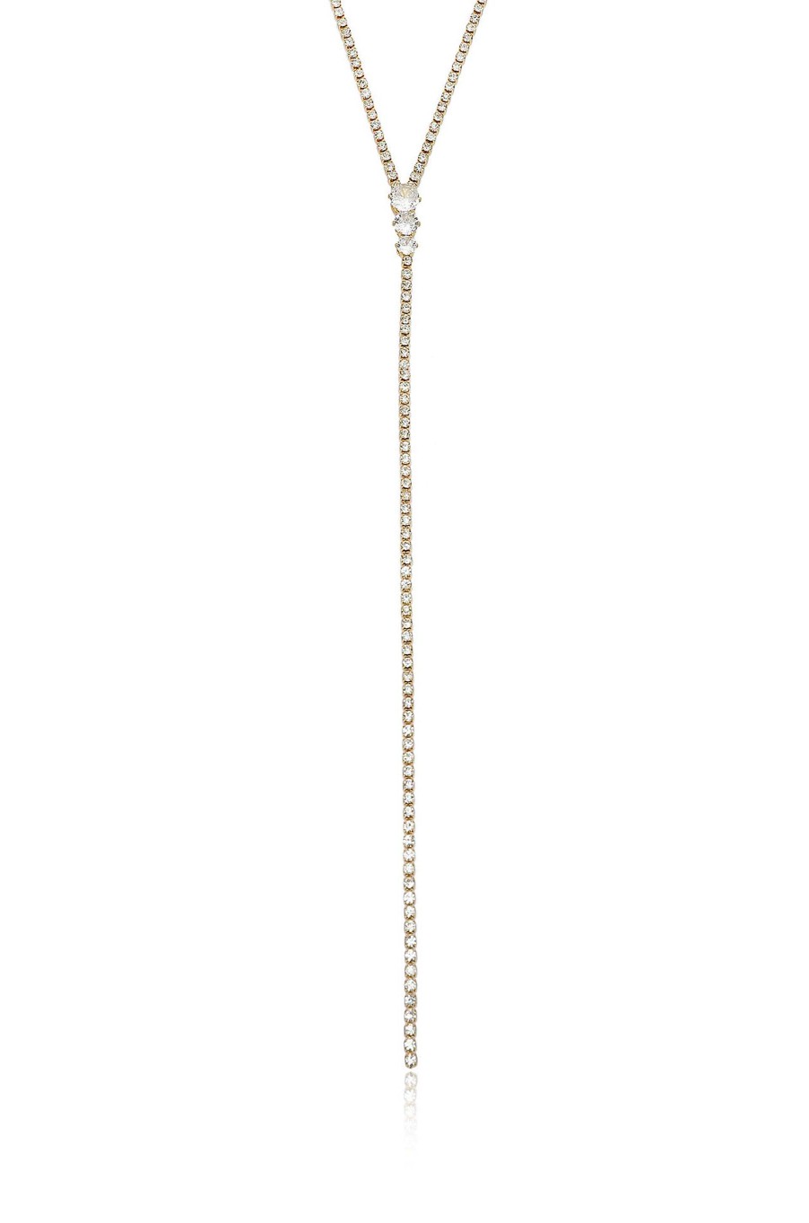 Necklaces Ettika | Crystal Strip 18K Gold Plated Lariat