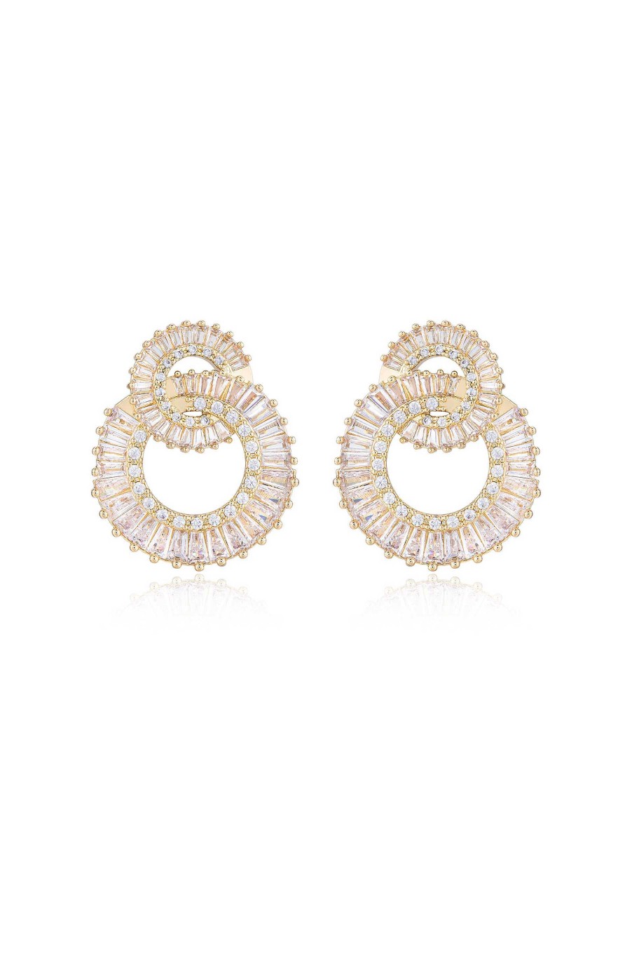 Earrings Ettika | Rotating Circles 18K Gold Plated Crystal Earrings