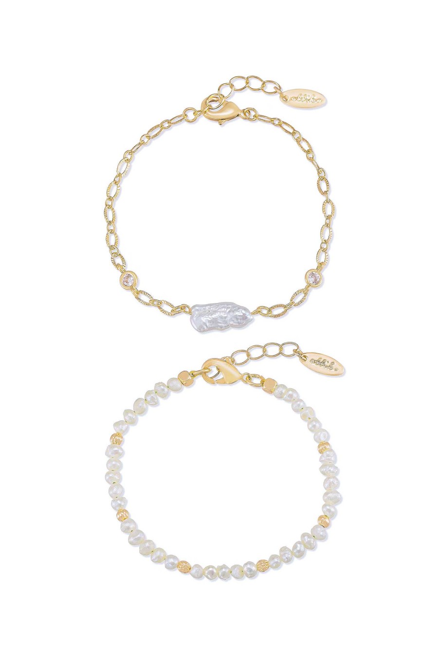 Bracelets Ettika | Pretty In Pearls 18K Gold Plated Bracelet Set