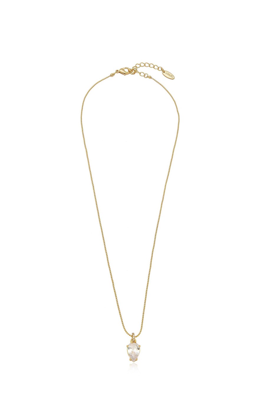 Necklaces Ettika | Thin And Delicate 18K Gold Plated Crystal Pendant Necklace