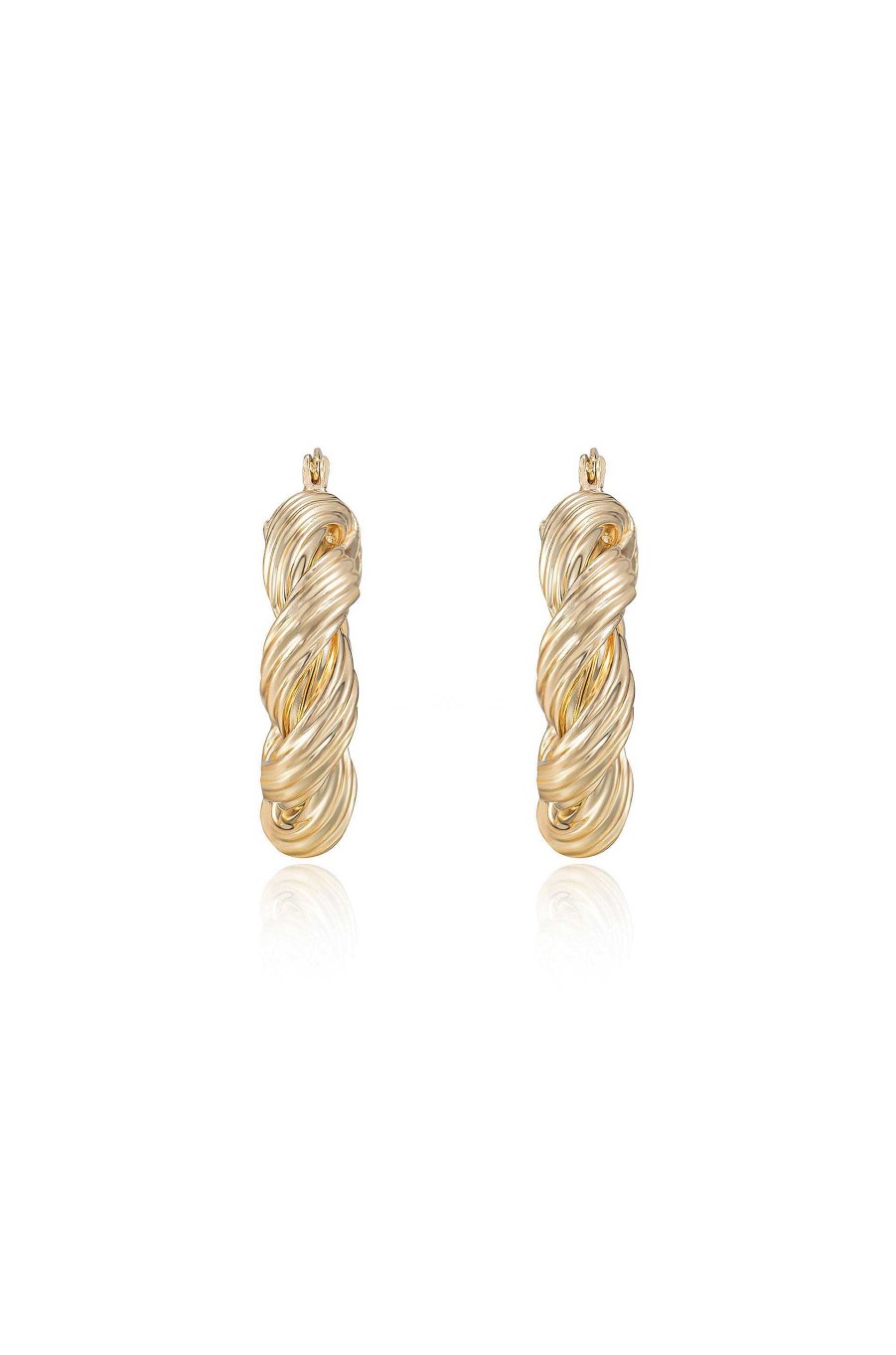 Earrings Ettika | Modern Day 18K Gold Plated Twist Hoops