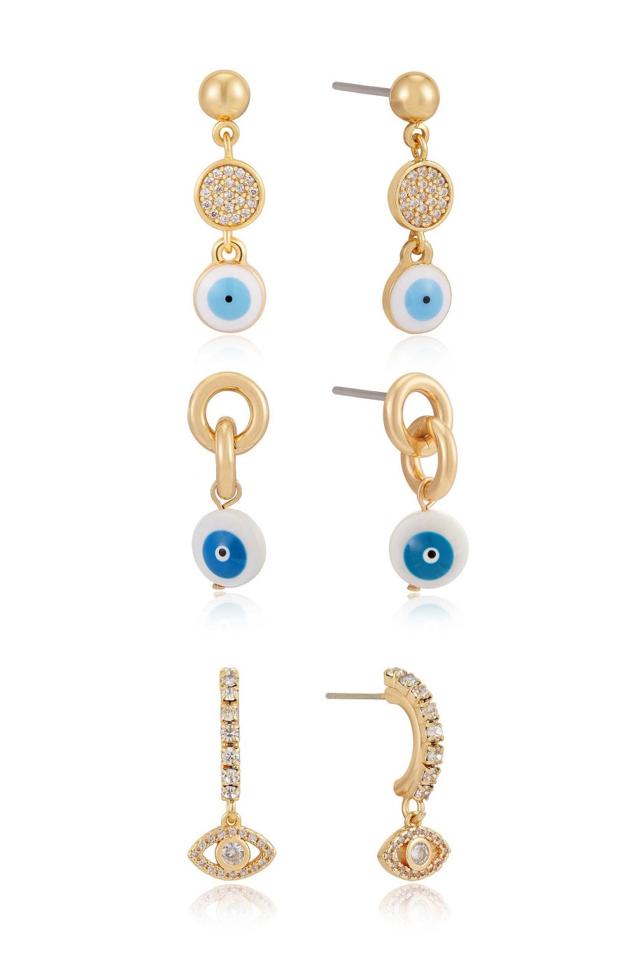 Earrings Ettika | All Eyes On You 18K Gold Plated Earring Set