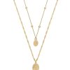 Necklaces Ettika | Simple Statement 18K Gold Plated Coin Layered Necklace