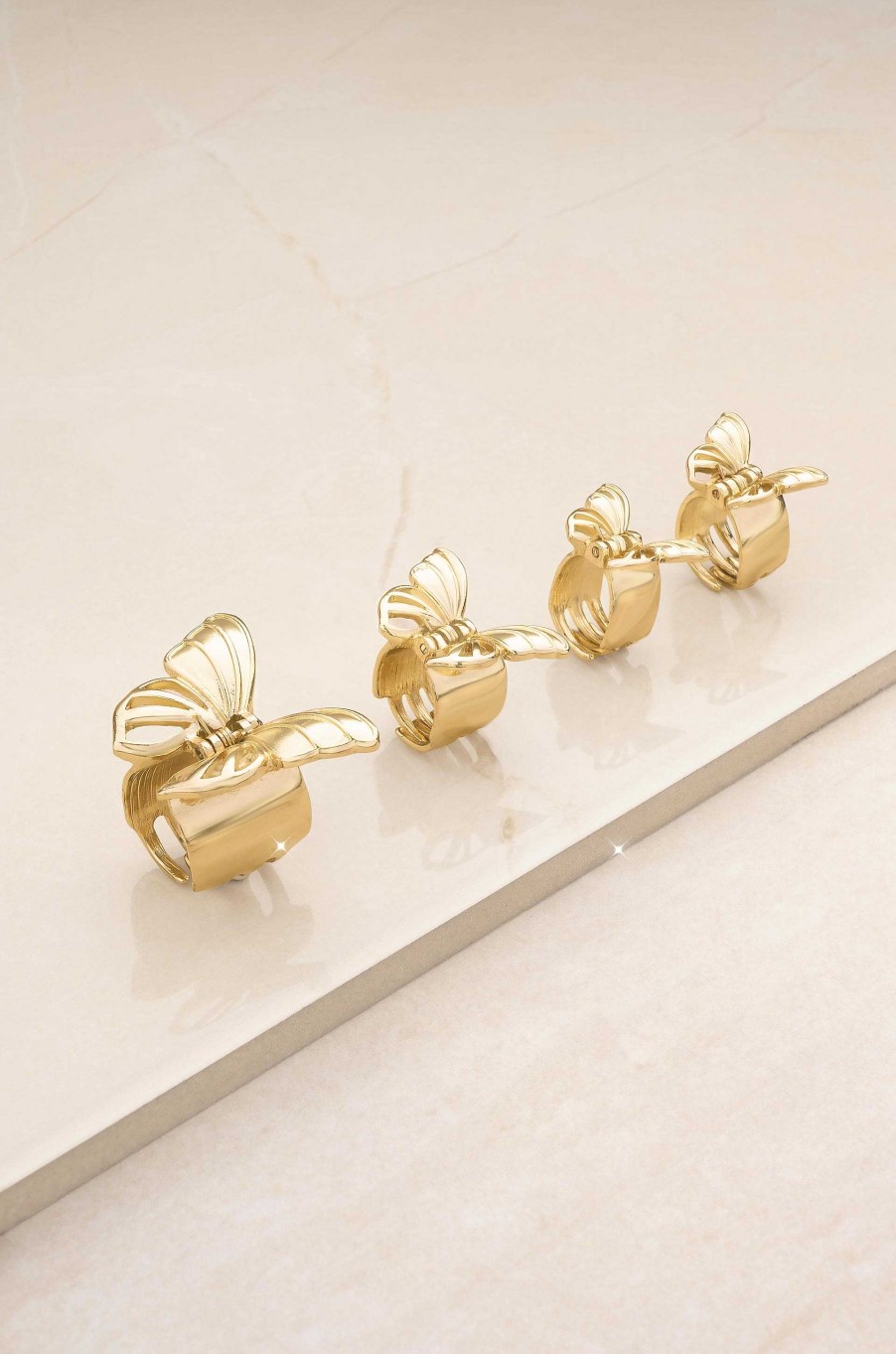 Hair Accessories Ettika | Flight Of The Butterfly Golden Clip Set