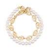 Bracelets Ettika | Pearl And 18K Gold Plated Modern Chain Link Wrap Bracelet