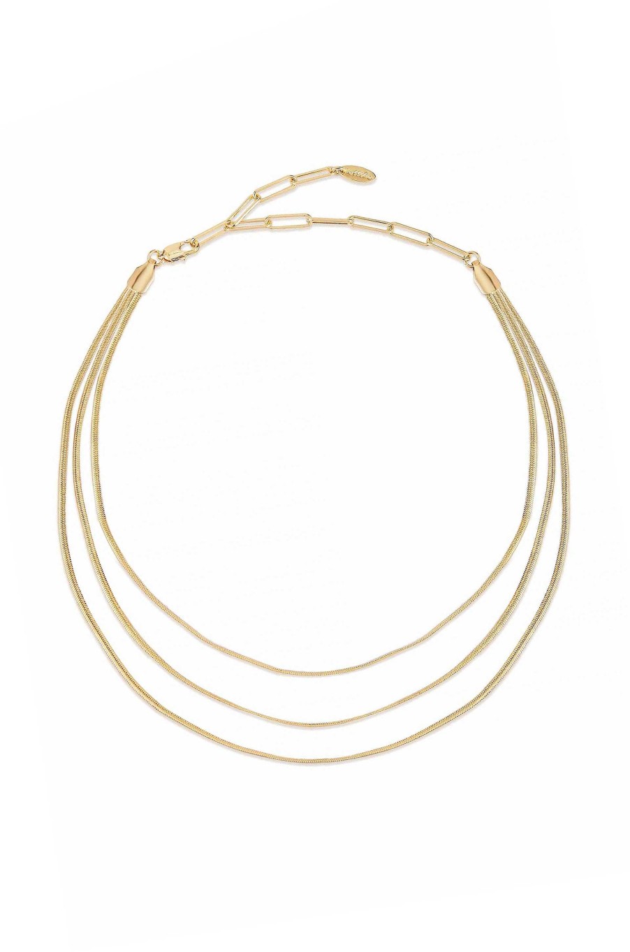 Necklaces Ettika | Triple Flex Snake Chain Layered 18K Gold Plated Necklace