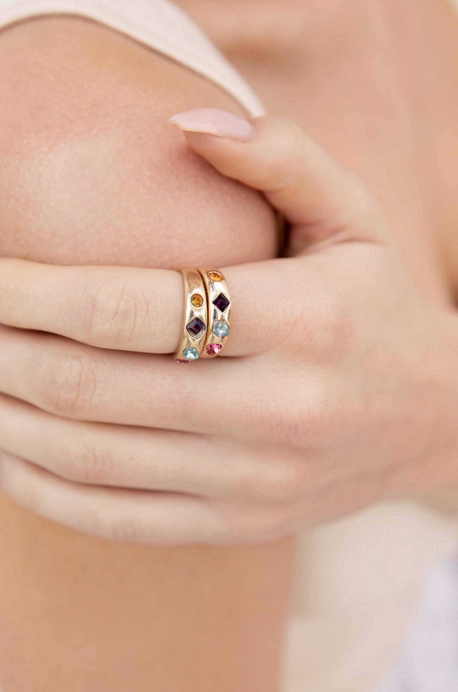 Rings Ettika | Lively Rainbow Crystal Ring