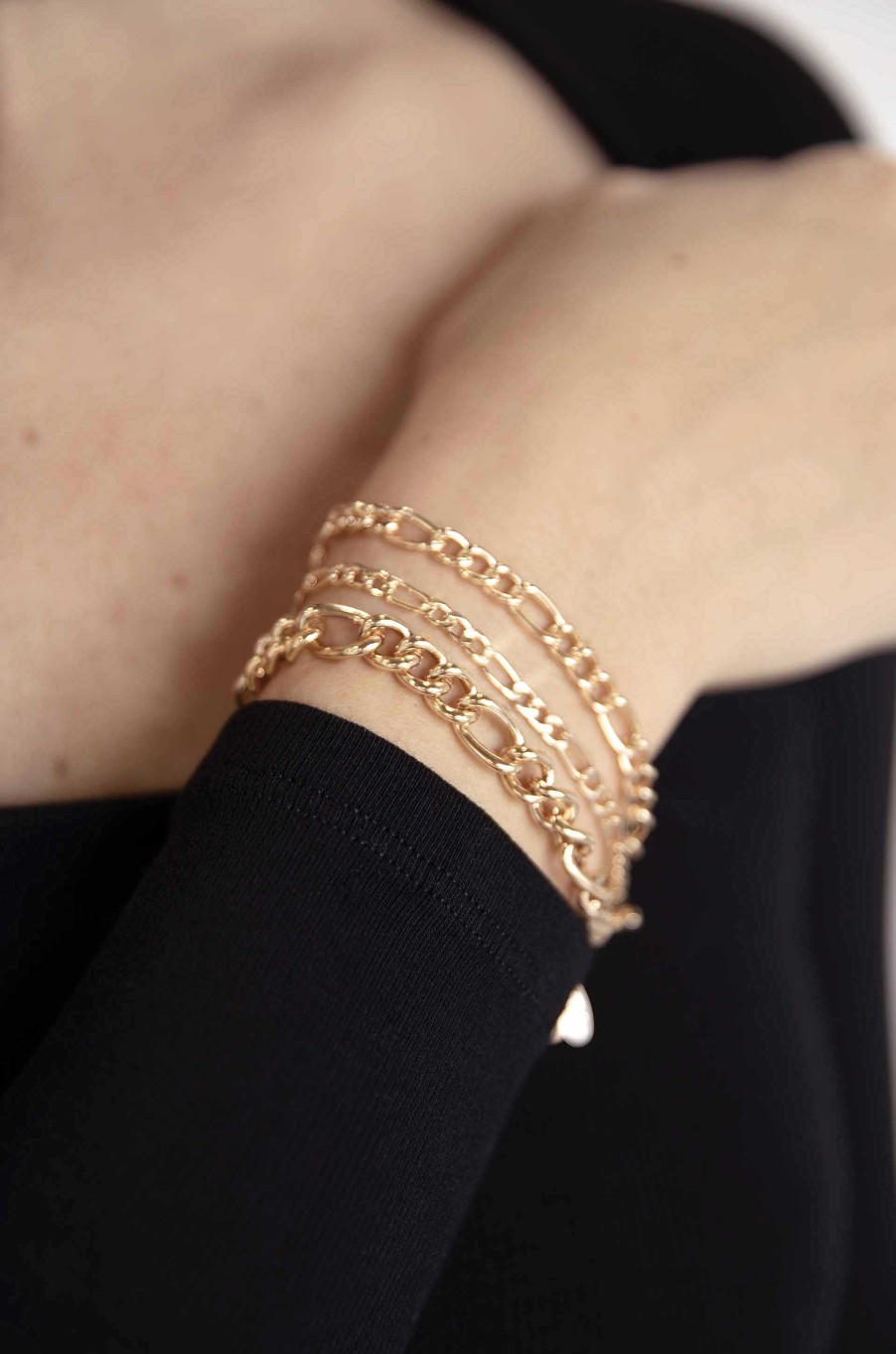 Bracelets Ettika | Linked Up 18K Gold Plated Chain Bracelet Set