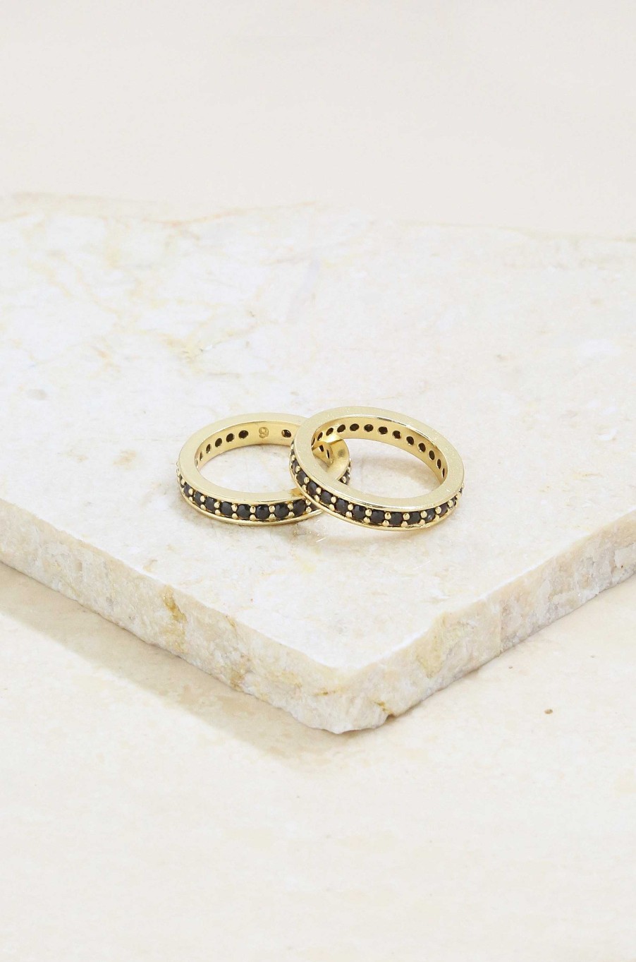 Rings Ettika | Crystal Band 18K Gold Plated Ring Set