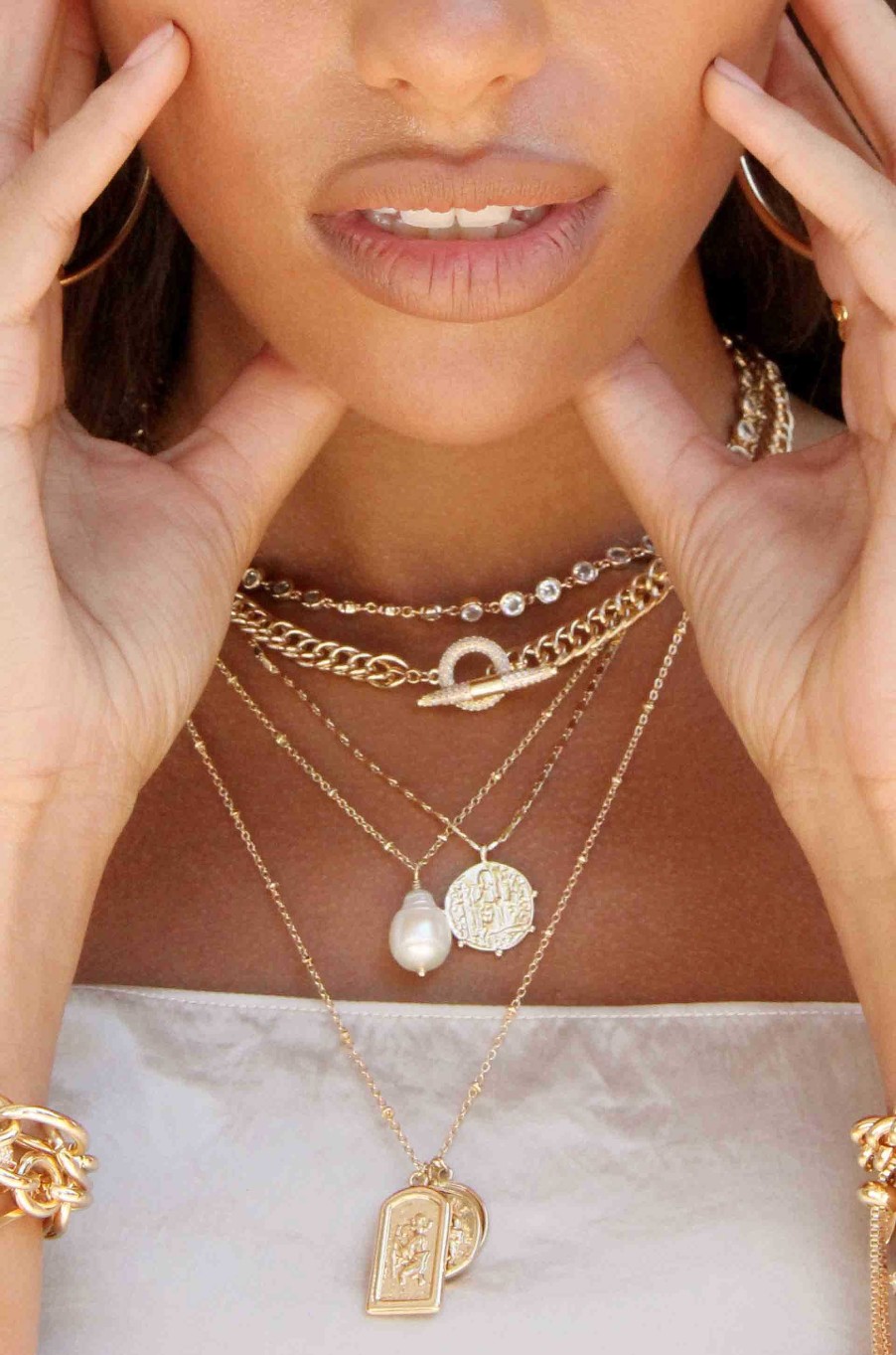 Necklaces Ettika | All About That Chain Crystal And 18K Gold Plated Necklace