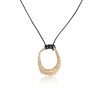 Necklaces Ettika | Hammered Golden Loop Pendant 18K Gold Plated Necklace