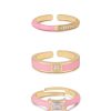 Rings Ettika | Pink Ladies 18K Gold Plated Ring Set