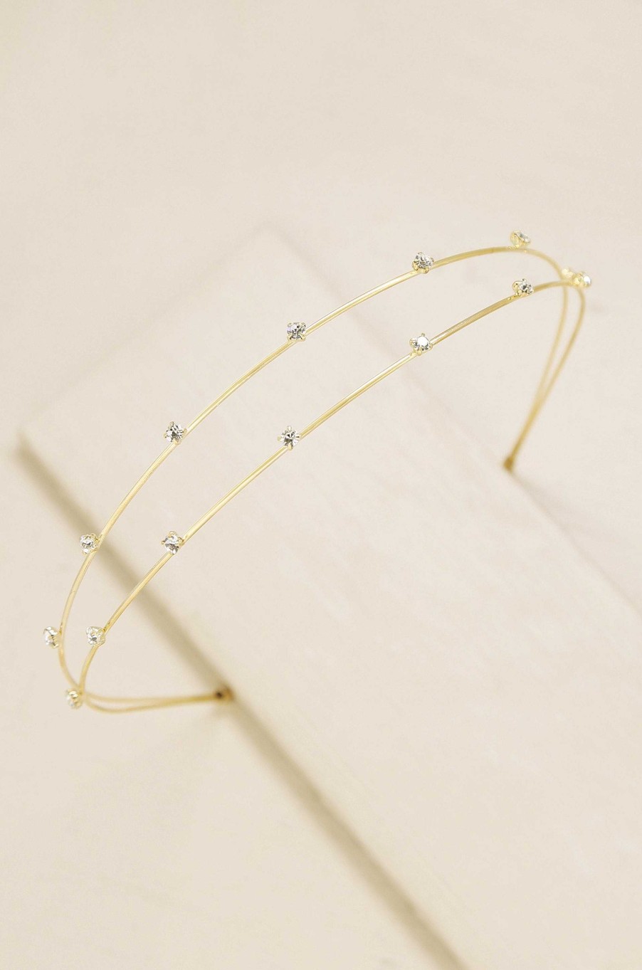 Hair Accessories Ettika | Delicate Crystal Dotted Gold Headband