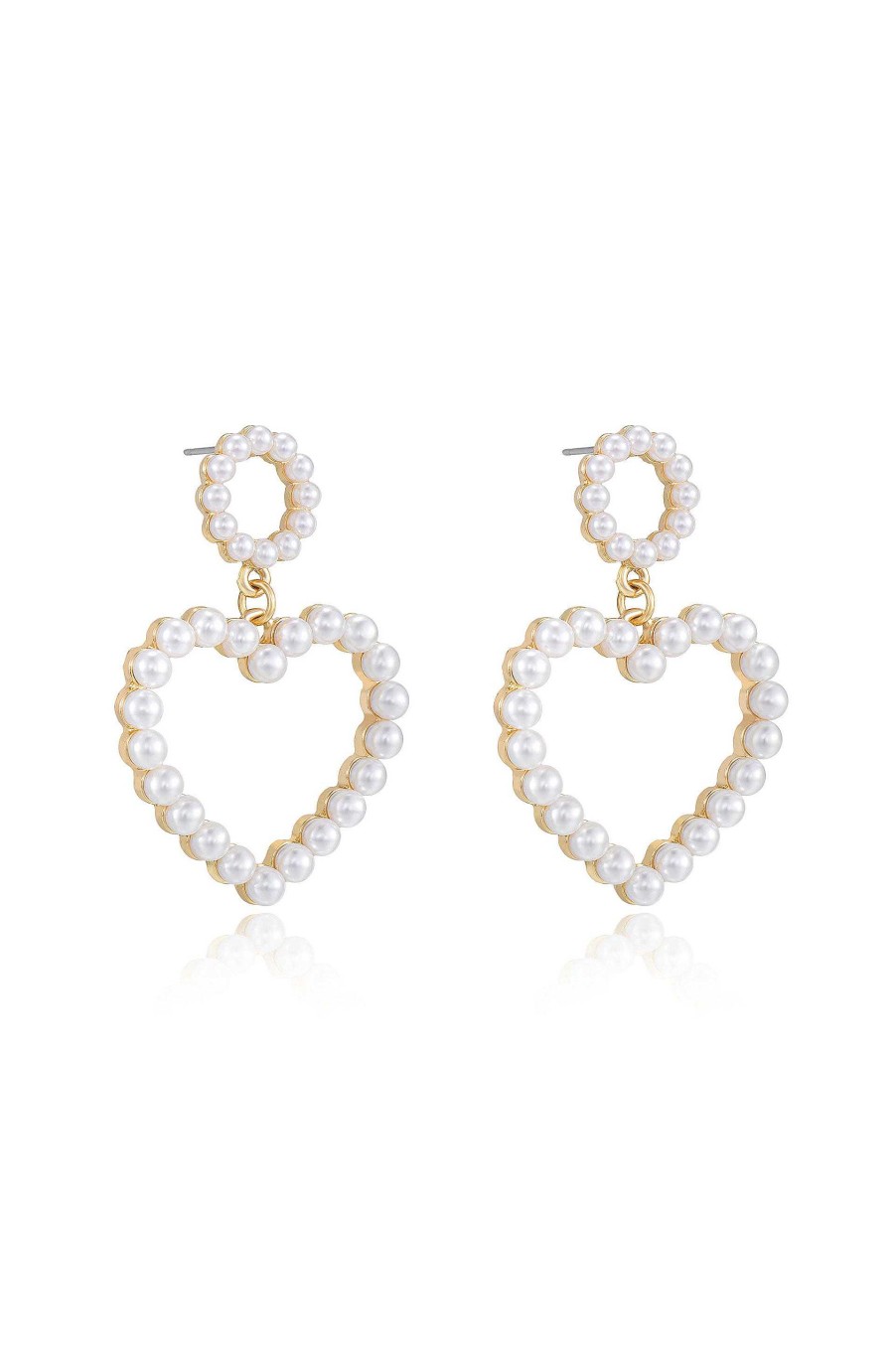 Earrings Ettika | Loving Pearl Heart & 18K Gold Plated Earrings