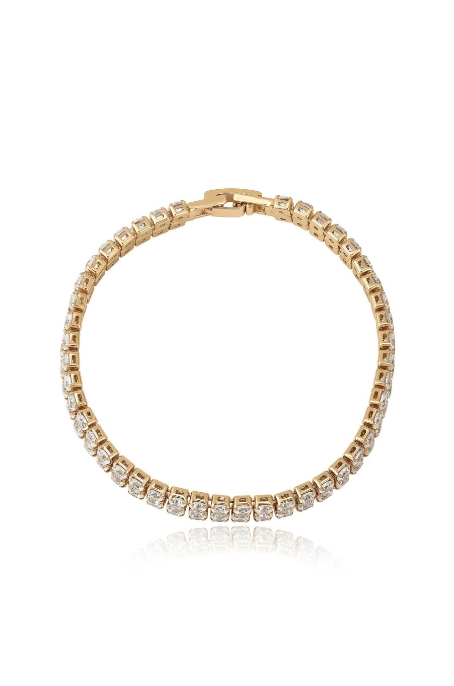 Bracelets Ettika | Crystal Double Layered 18K Gold Plated Tennis Bracelet