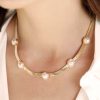 Necklaces Ettika | Pearl Dotted 18K Gold Plated Snake Chain