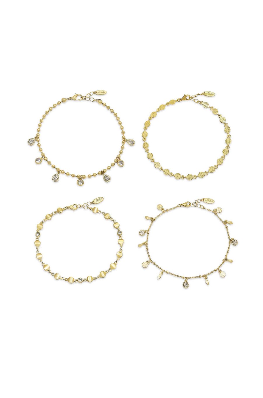 Anklets Ettika | The More The Merrier 18K Gold Plated Anklet Set