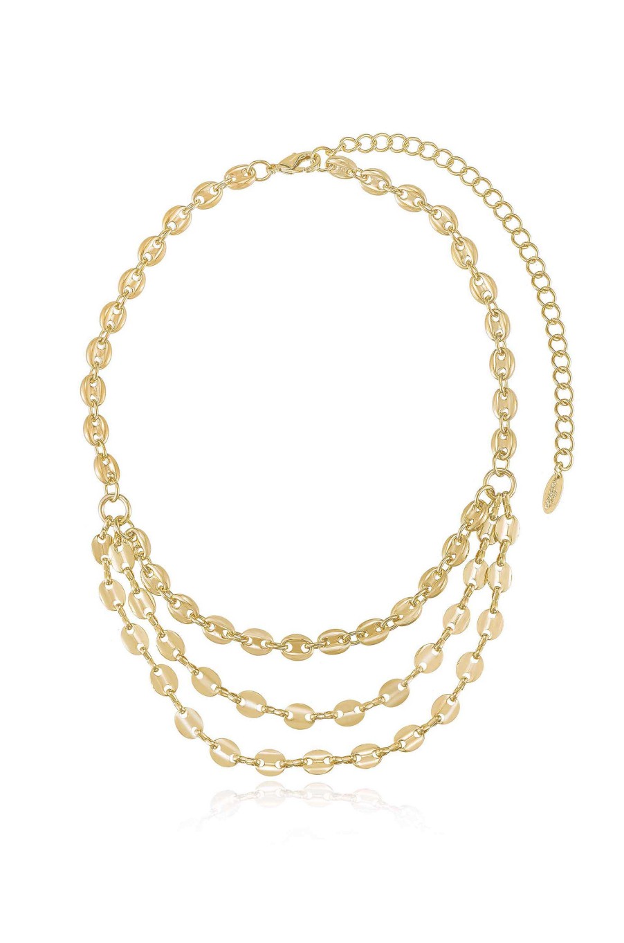 Necklaces Ettika | Easy Layers Triple Chain 18K Gold Plated Necklace