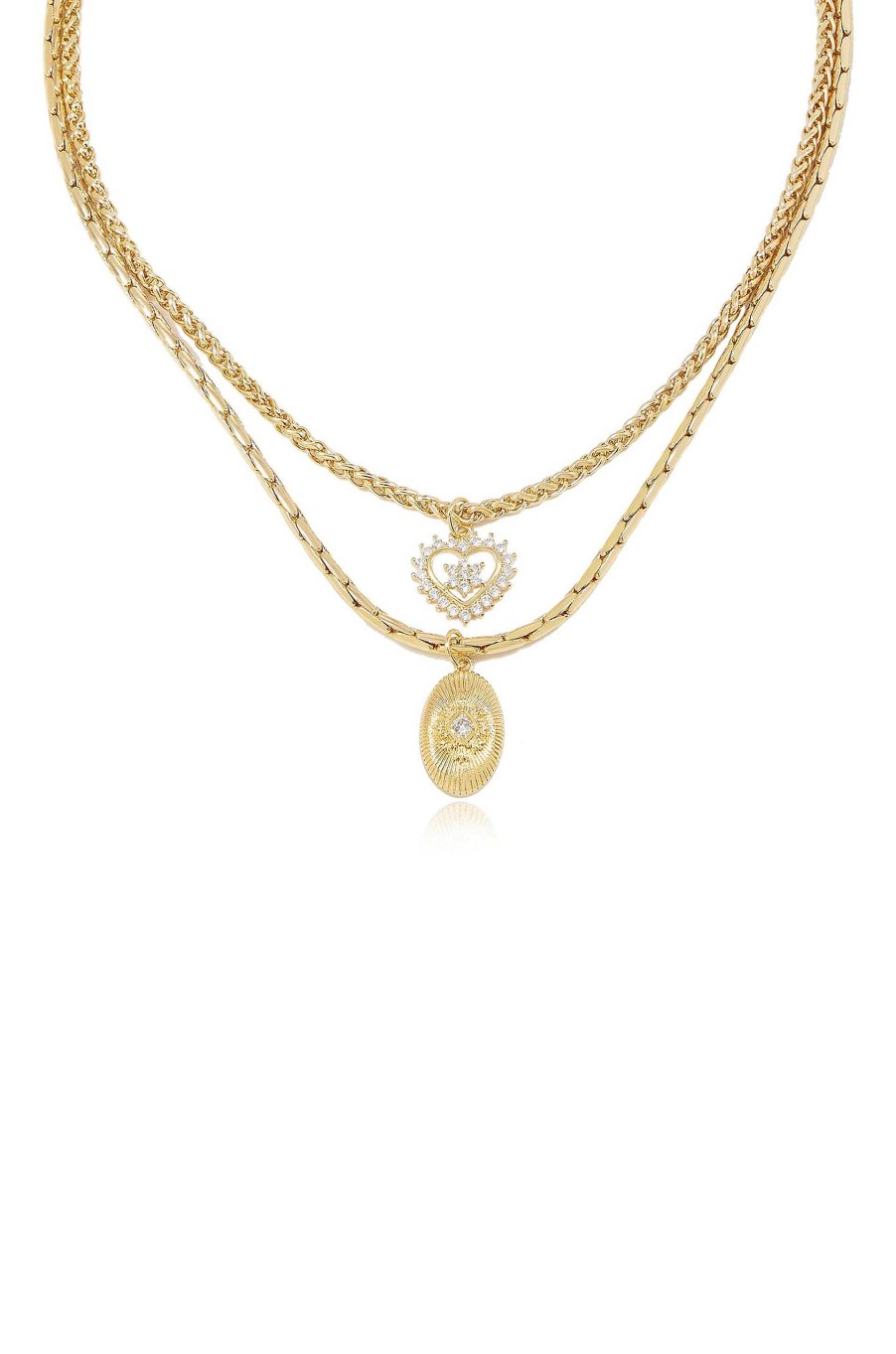 Necklaces Ettika | Eternal Love 18K Gold Plated Layered Chain Necklace