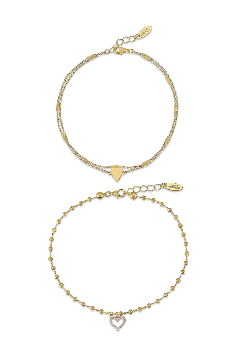 Anklets Ettika | Hearts On Fire 18K Gold Plated Anklet Set