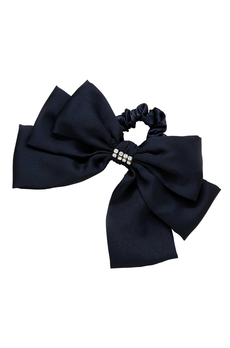 Hair Accessories Ettika | Oversized Bow Scrunchie With Crystal In Black