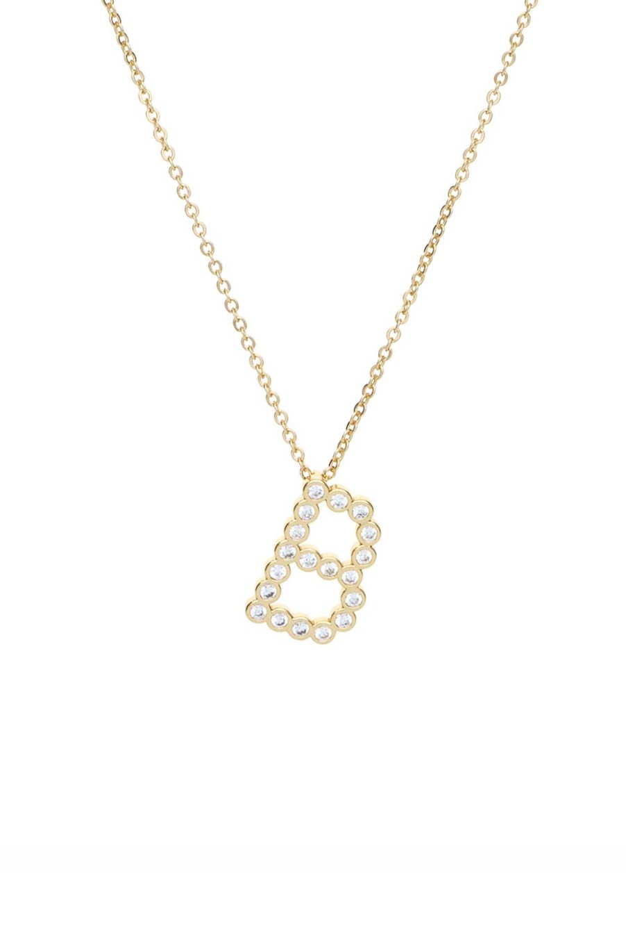 Necklaces Ettika | Simple Crystal Initial 18K Gold Plated Necklace