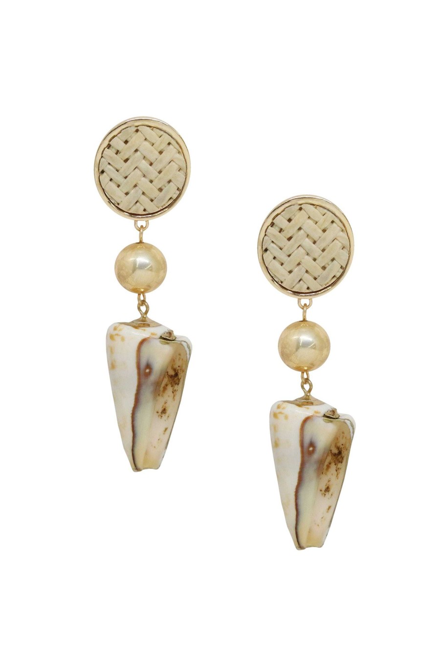 Earrings Ettika | Nautical Shell & 18K Gold Plated Dangle Earrings