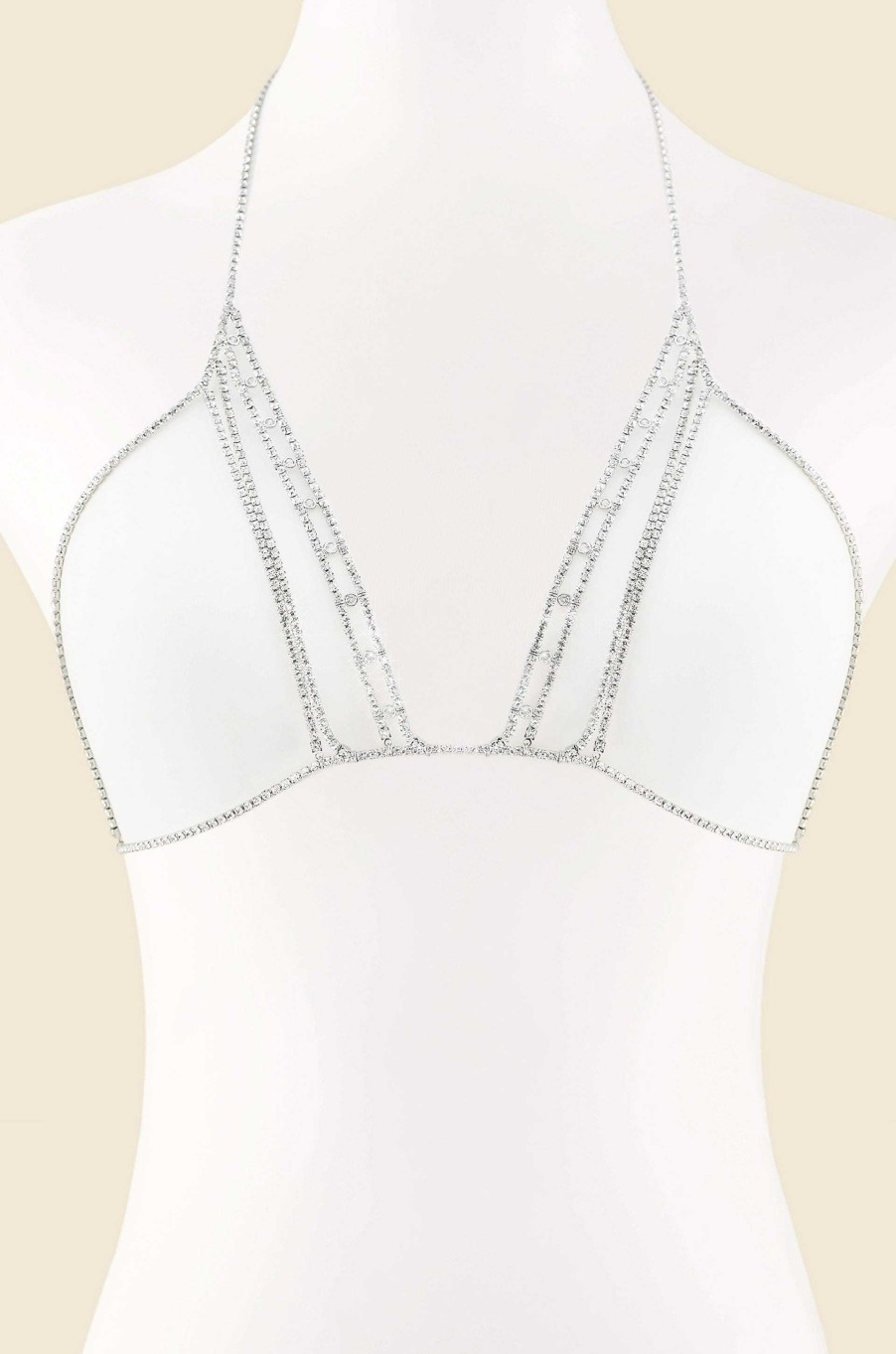 Body Chains & Belts Ettika | Cancun Calling Rhodium And Crystal Body Chain