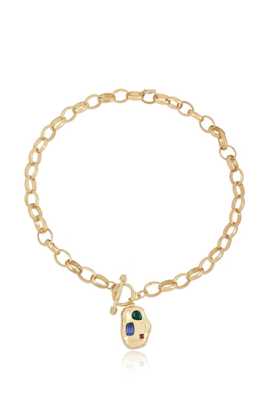 Necklaces Ettika | Rainbow Crystal Nugget 18K Gold Plated Toggle Necklace