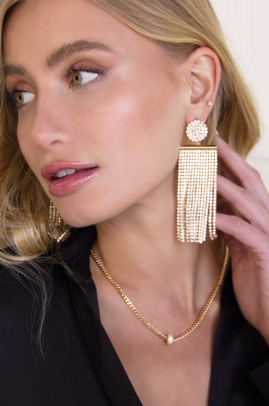 Earrings Ettika | All The Movement Crystal Fringe 18K Gold Plated Earrings