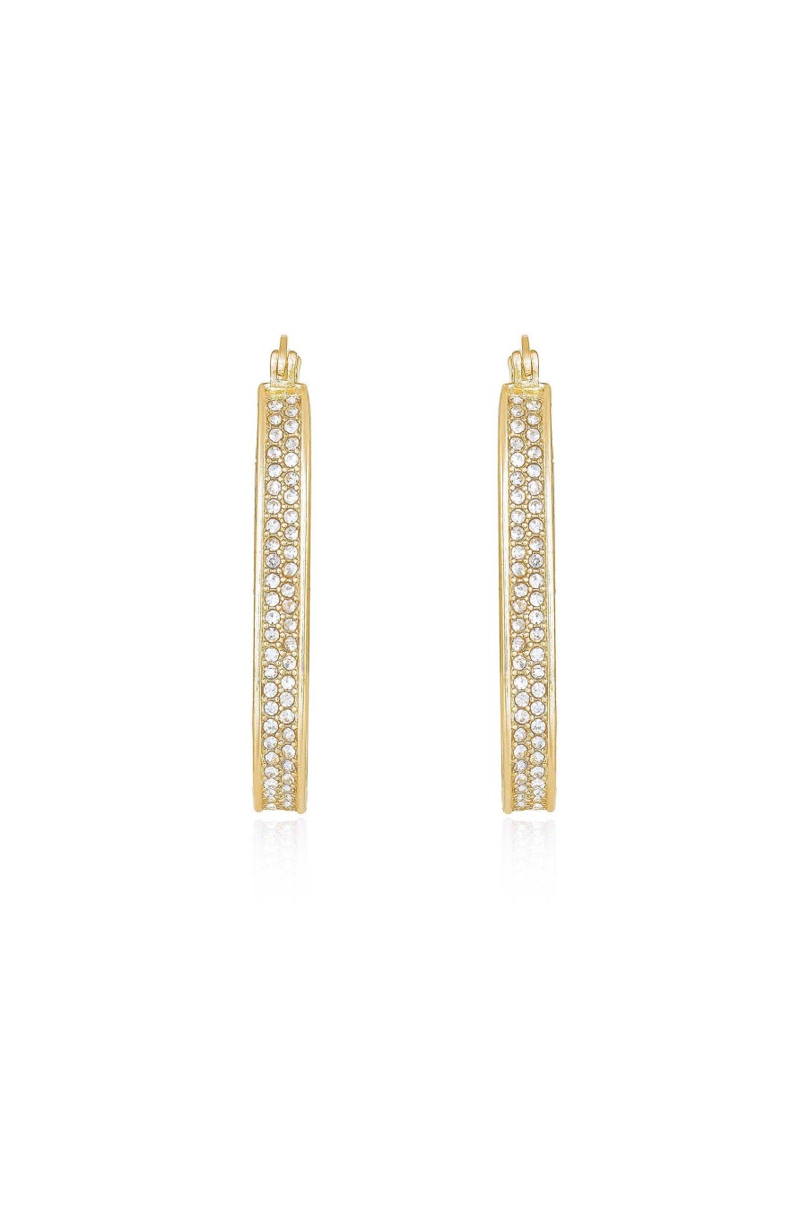 Earrings Ettika | Crystal Spotlight 18K Gold Plated Hoops