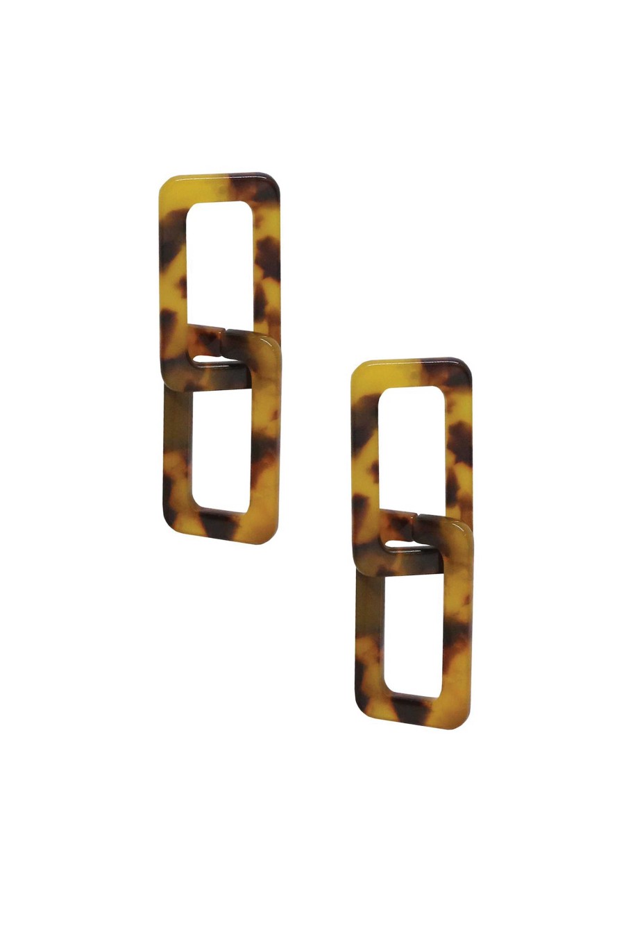 Earrings Ettika | Interlocking Tortoise Resin Rectangle Earrings