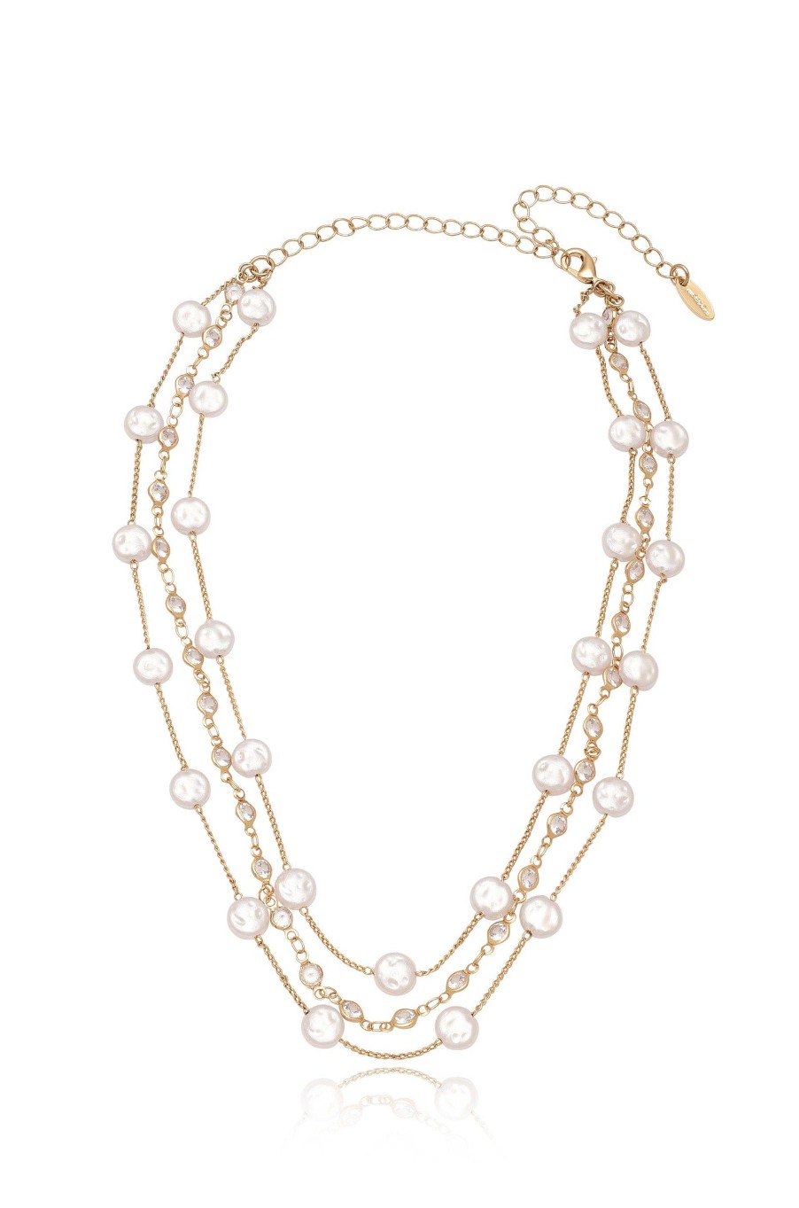 Necklaces Ettika | Dressed In Pearls Layered 18K Gold Plated Necklace