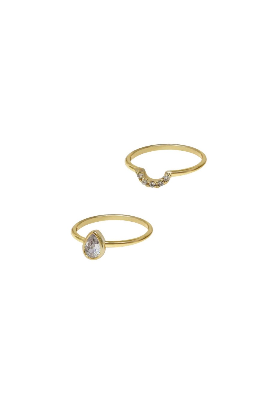 Rings Ettika | Perfect Fit Crystal 18K Gold Plated Stacking Ring Set