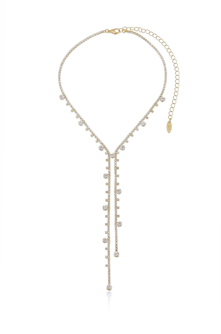 Necklaces Ettika | Delicate Crystal 18K Gold Plated Lariat