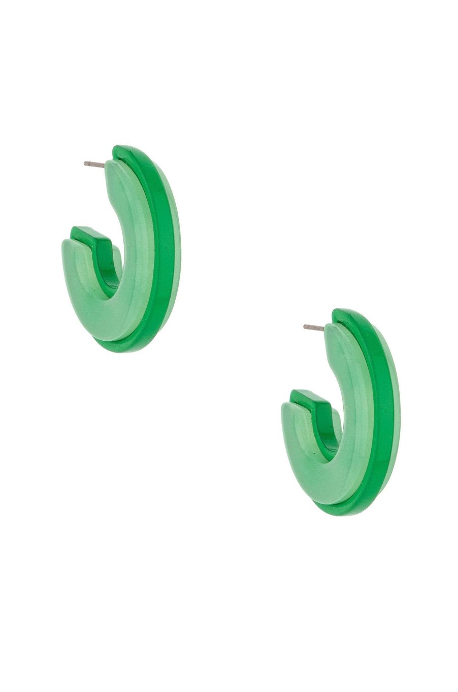 Earrings Ettika | Green Daydreamin' 18K Gold Plated Hoop Earrings