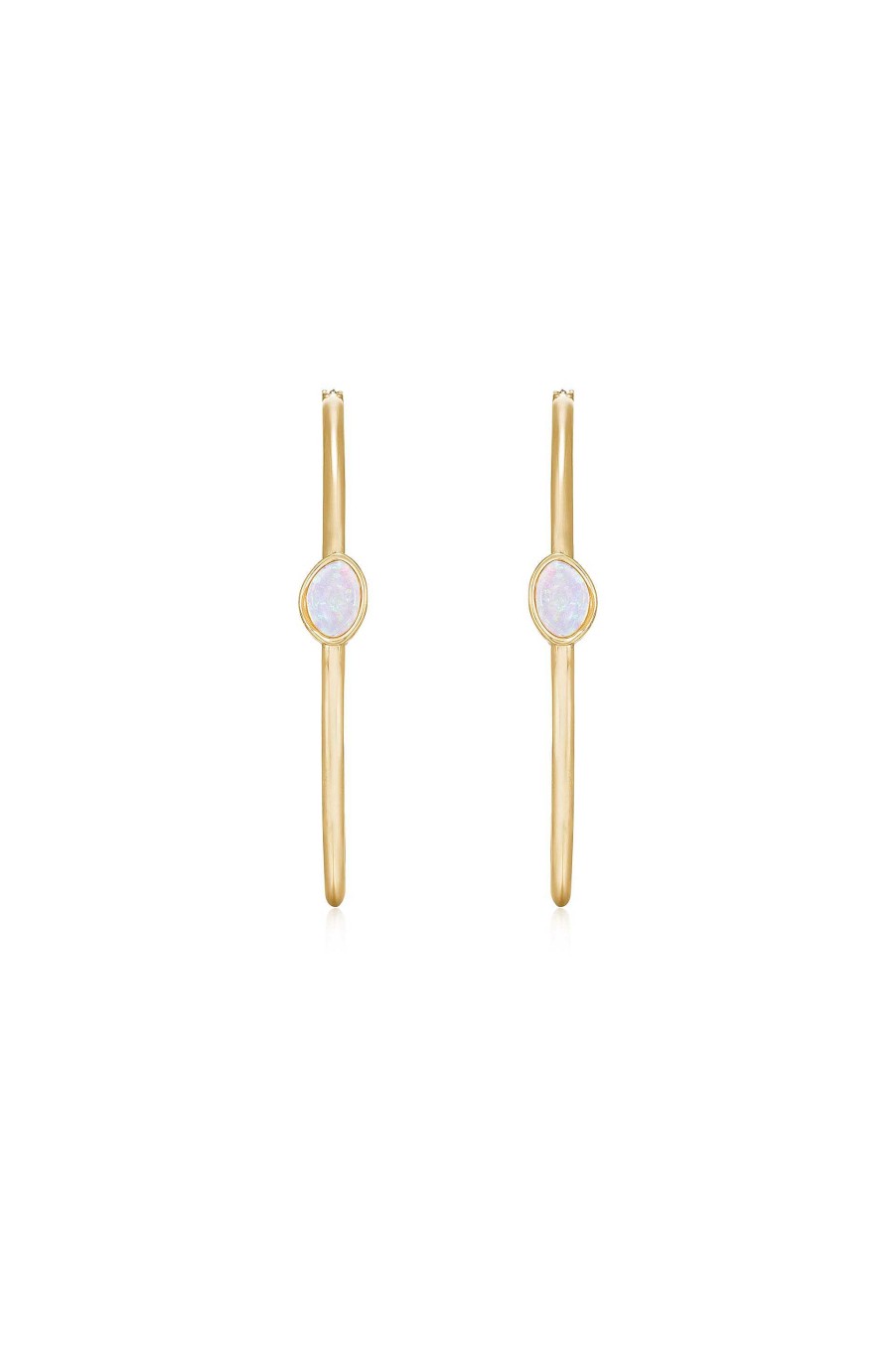 Earrings Ettika | A Drop Of Opal Hoop 18K Gold Plated Earrings