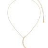 Necklaces Ettika | Waning Crystal Crescent Moon 18K Gold Plated Necklace