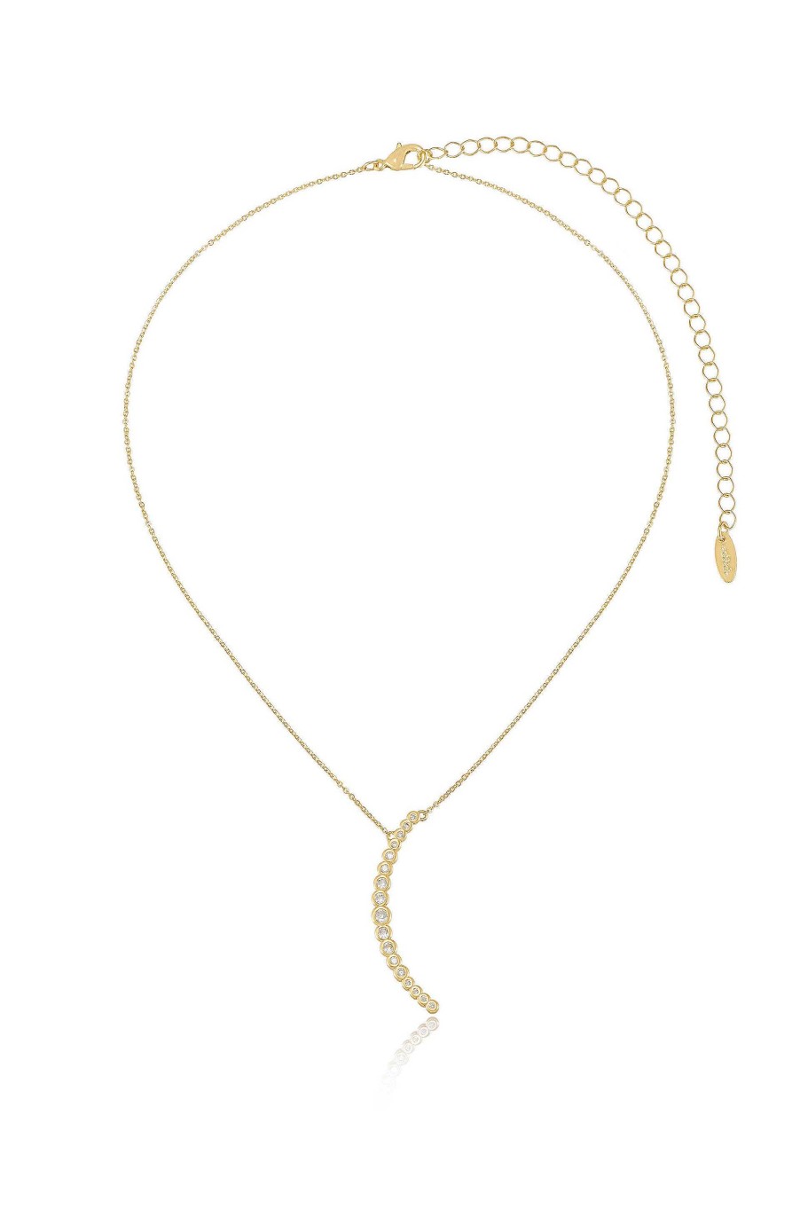 Necklaces Ettika | Waning Crystal Crescent Moon 18K Gold Plated Necklace