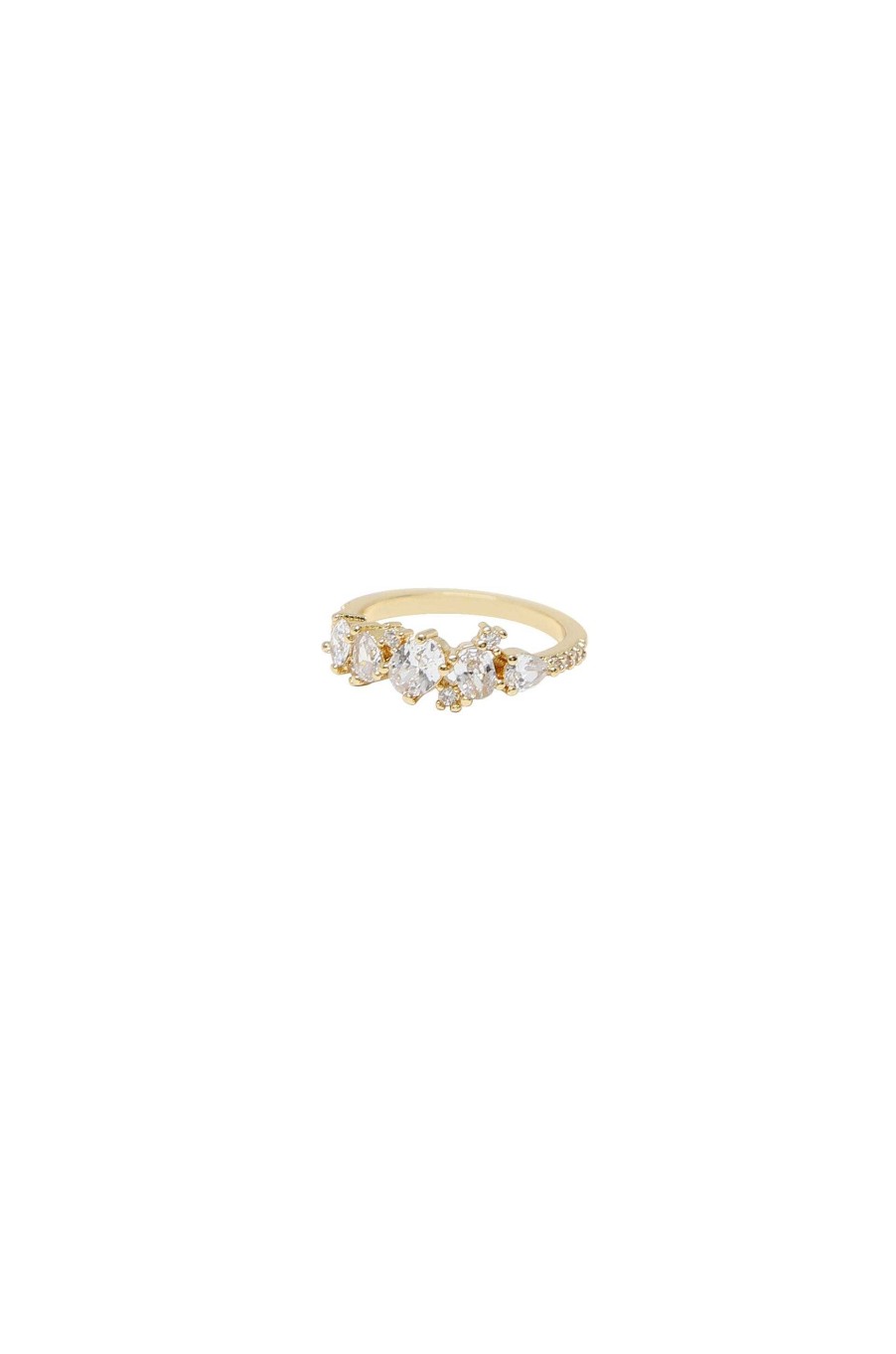 Rings Ettika | Statement Crystal Cluster 18K Gold Plated Ring