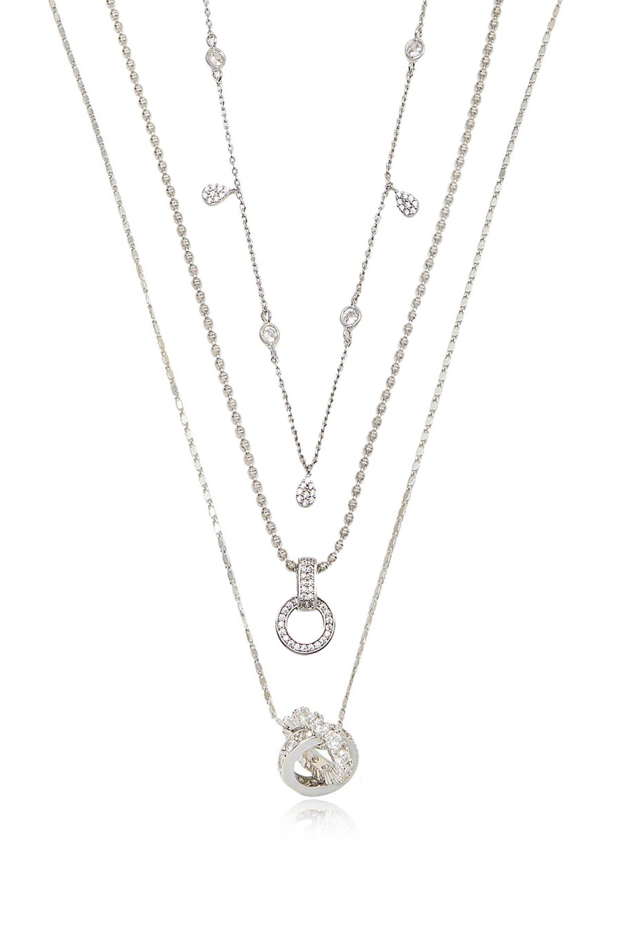 Necklaces Ettika | Dainty Crystal Trio Necklace Set