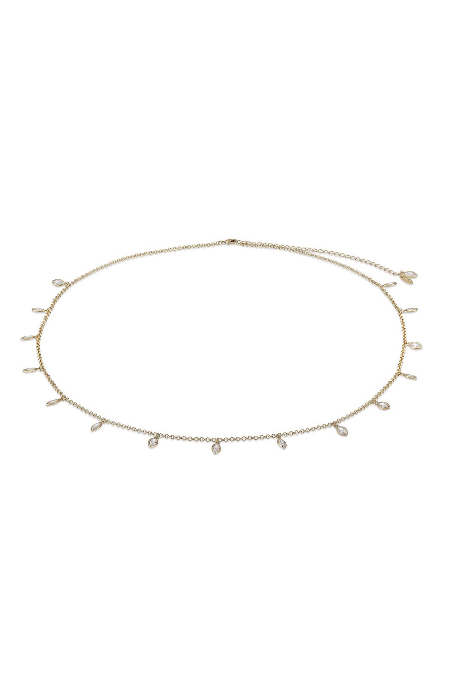 Body Chains & Belts Ettika | Crystal Droplet Thin Chain Gold Body Chain