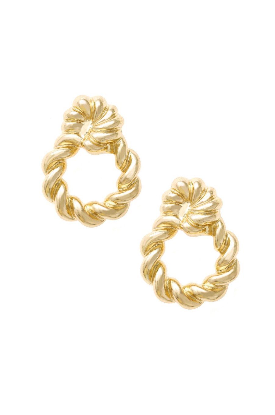 Earrings Ettika | Twist And Shout 18K Gold Plated Textured Earrings