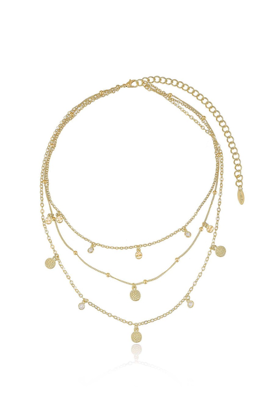 Necklaces Ettika | Crystal Detailed Triple Layer Necklace