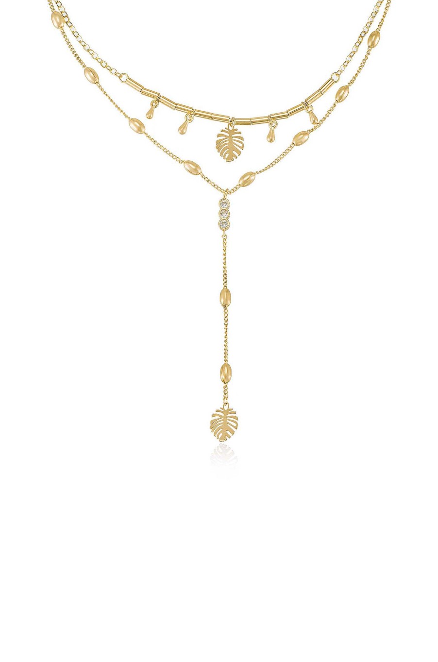 Necklaces Ettika | Under The Palms 18K Gold Plated Layered Lariat Necklace