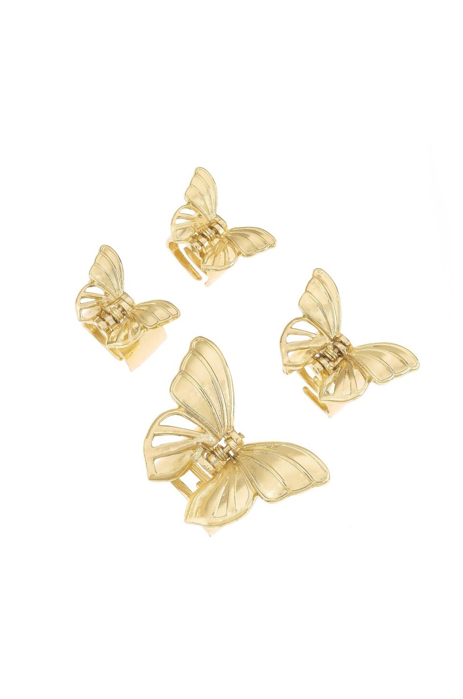 Hair Accessories Ettika | Flight Of The Butterfly Golden Clip Set