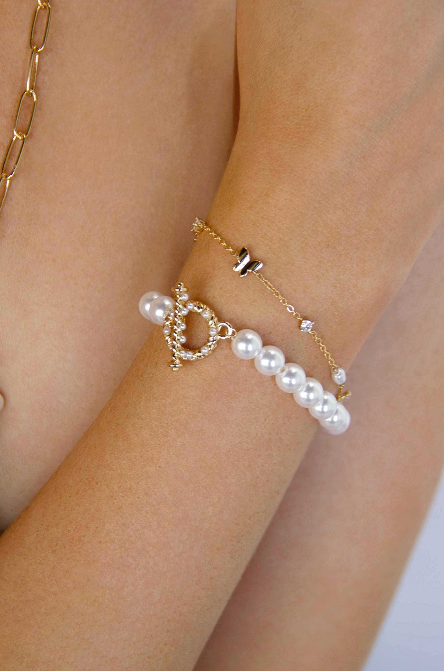 Bracelets Ettika | Subtle Butterflies And Pearl Bracelet