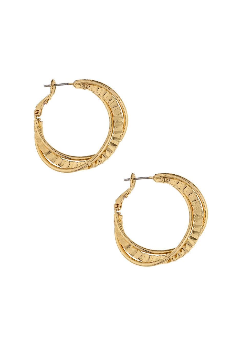 Earrings Ettika | Twisted Golden 18K Gold Plated Hoops